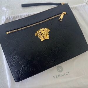 Versace Black Embossed huge size Clutch